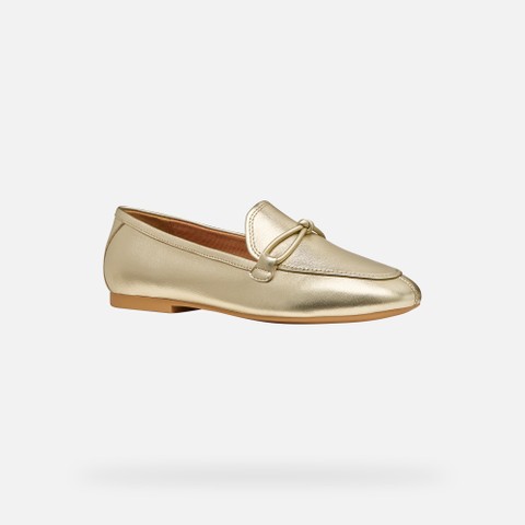 Leather loafers NEW PALMARIA WOMAN Light Gold - image number 2 | GEOX