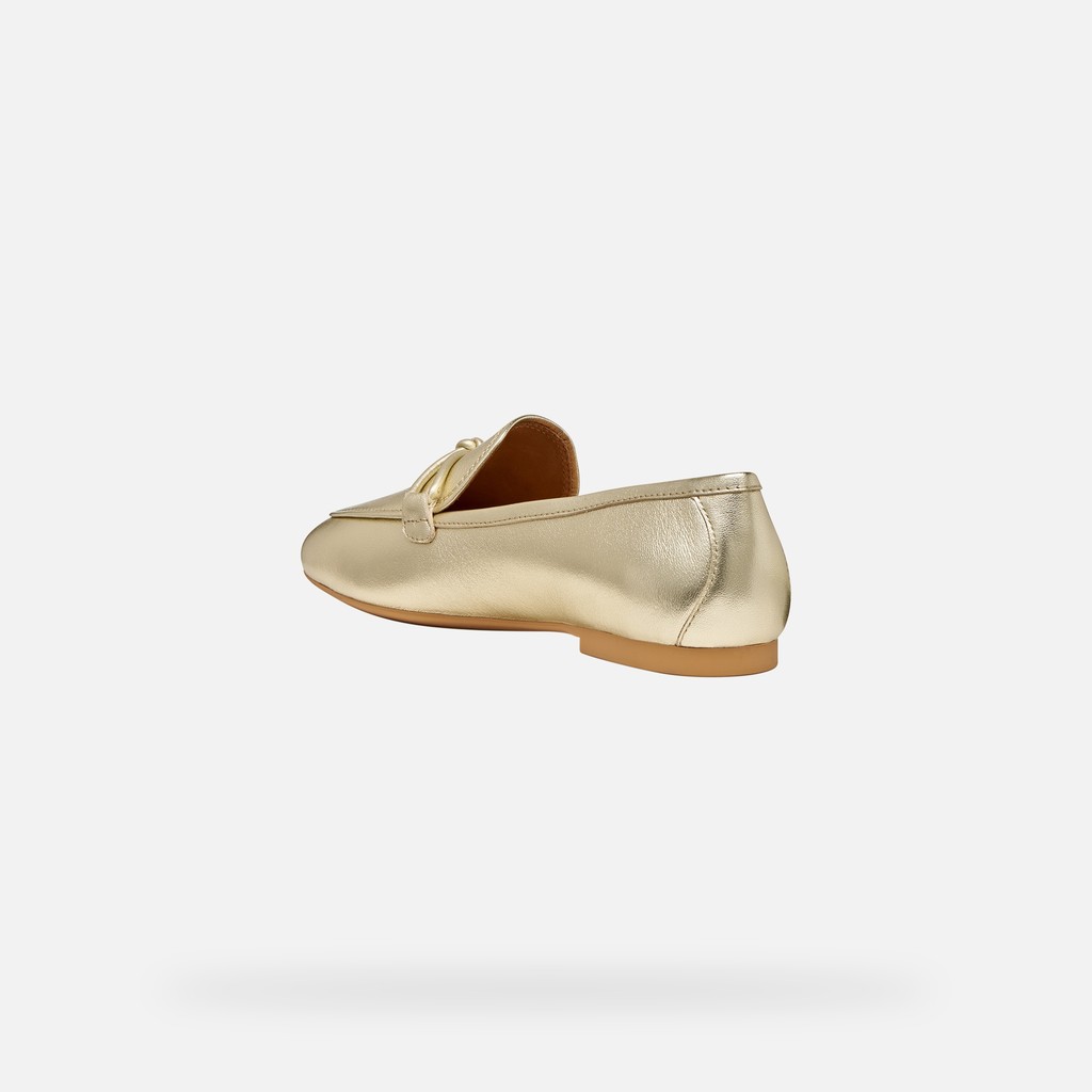 Leather loafers NEW PALMARIA WOMAN Light Gold - image number 3 | GEOX