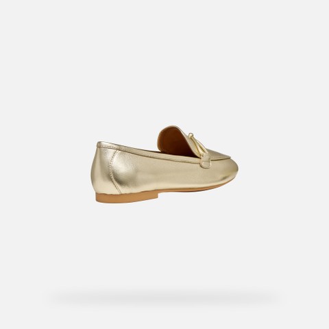 Leather loafers NEW PALMARIA WOMAN Light Gold - image number 4 | GEOX