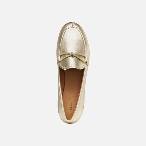 Leather loafers NEW PALMARIA WOMAN Light Gold - image number 5 | GEOX