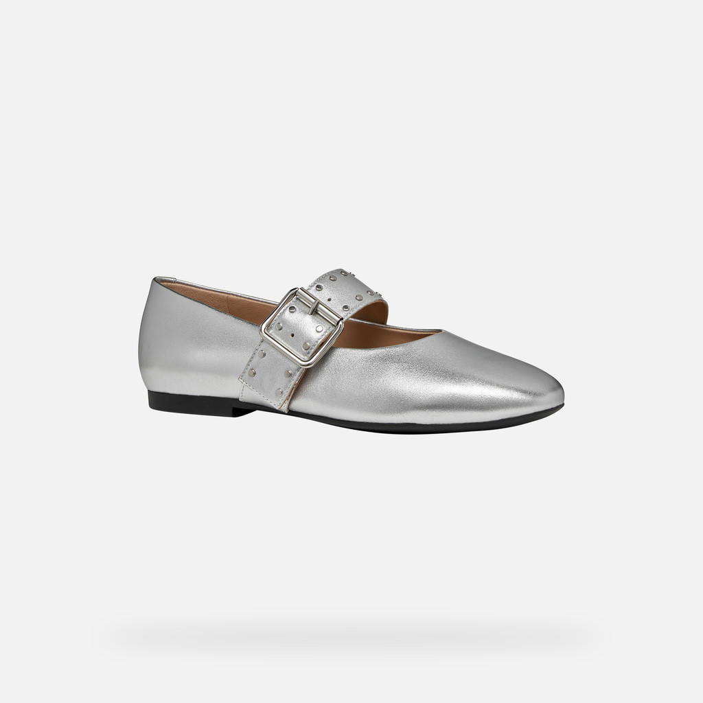 Mary Jane ballet flats NEW PALMARIA WOMAN Silver - image number 2 | GEOX