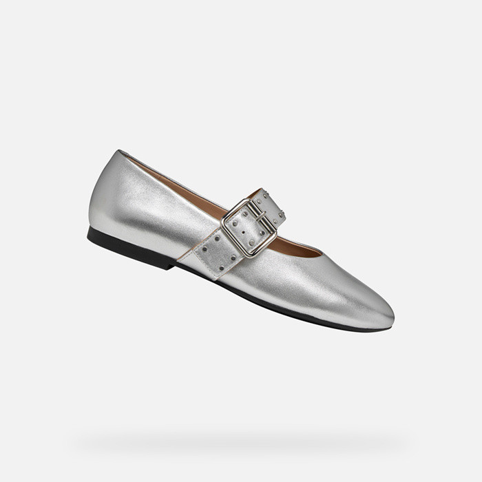 Mary Jane ballet flats NEW PALMARIA WOMAN Silver | GEOX