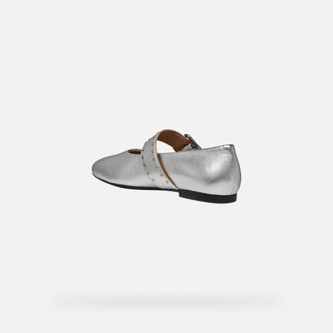 Mary Jane ballet flats NEW PALMARIA WOMAN Silver - image number 3 | GEOX
