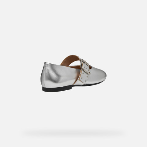 Mary Jane ballet flats NEW PALMARIA WOMAN Silver - image number 4 | GEOX