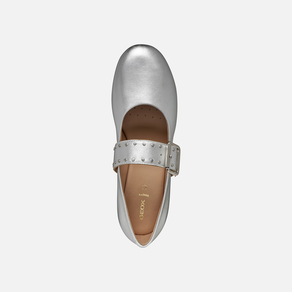 Mary Jane ballet flats NEW PALMARIA WOMAN Silver - image number 5 | GEOX