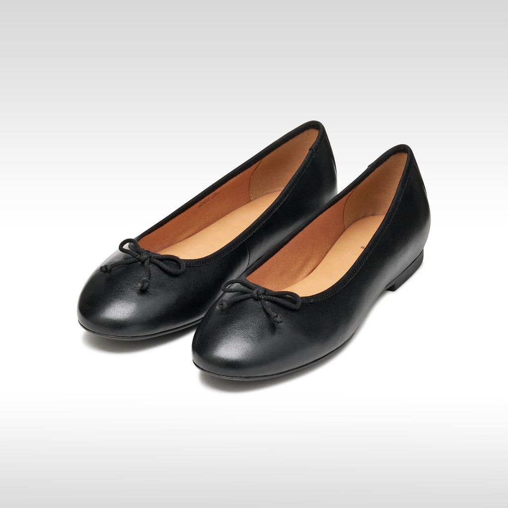Leather ballerina flats NEW PALMARIA WOMAN Black - image number 2 | GEOX