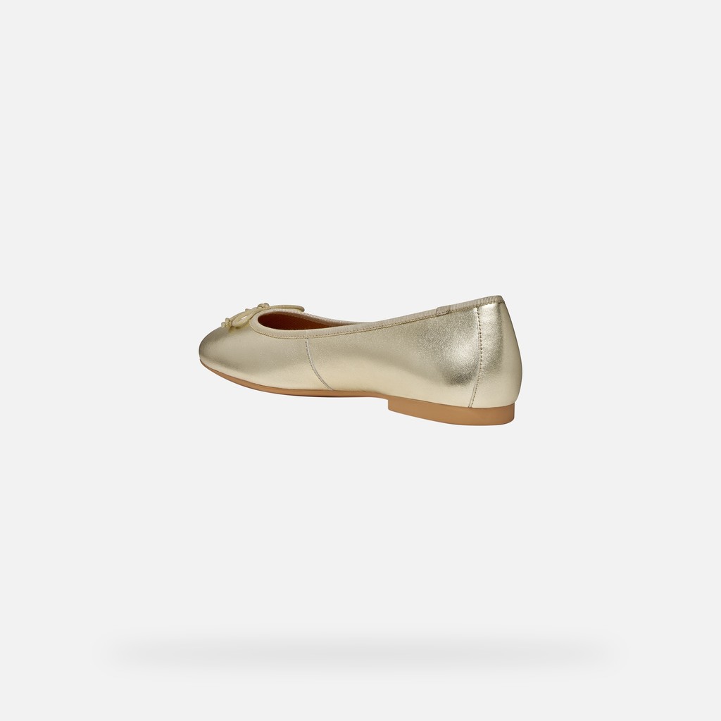 Ballerines en cuir NEW PALMARIA FEMME Or clair/Blanc cassé - image number 3 | GEOX