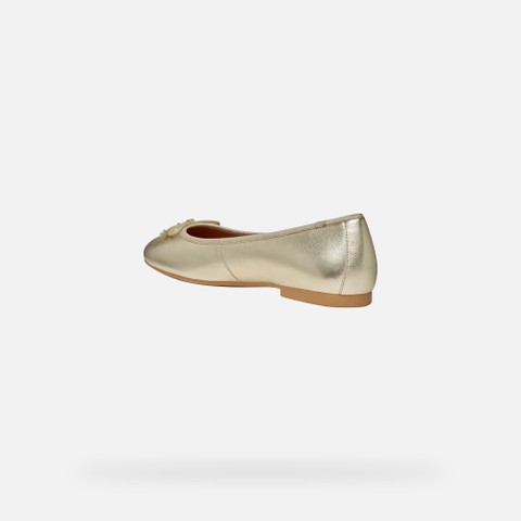 Ballerines en cuir NEW PALMARIA FEMME Or clair/Blanc cassé - image number 3 | GEOX