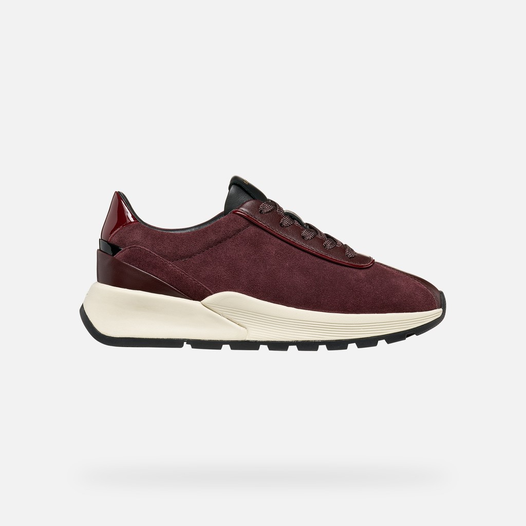 Low top sneakers METROPOLI WOMAN Dark burgundy/Bordeaux - image number 1 | GEOX