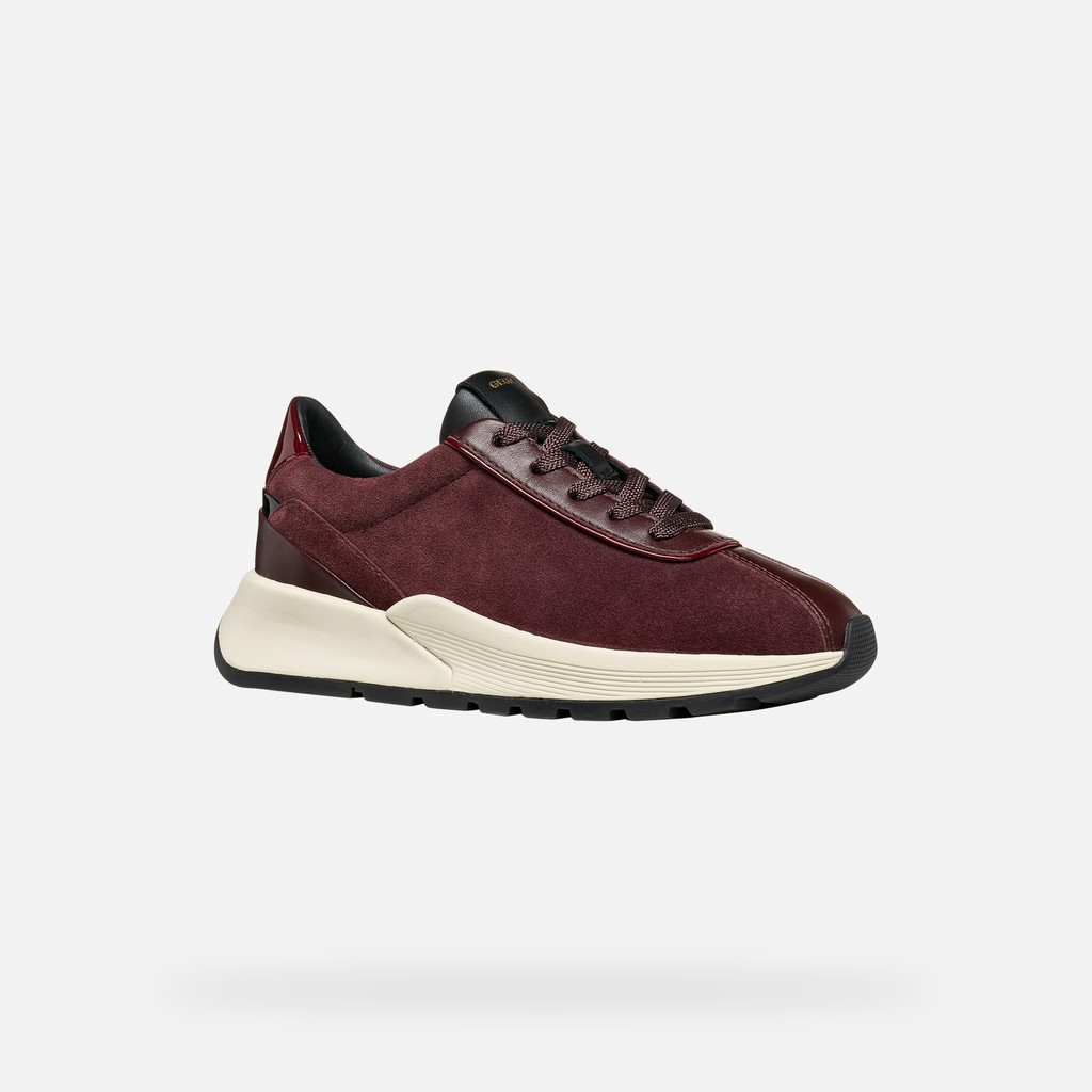 Low top sneakers METROPOLI WOMAN Dark burgundy/Bordeaux - image number 2 | GEOX