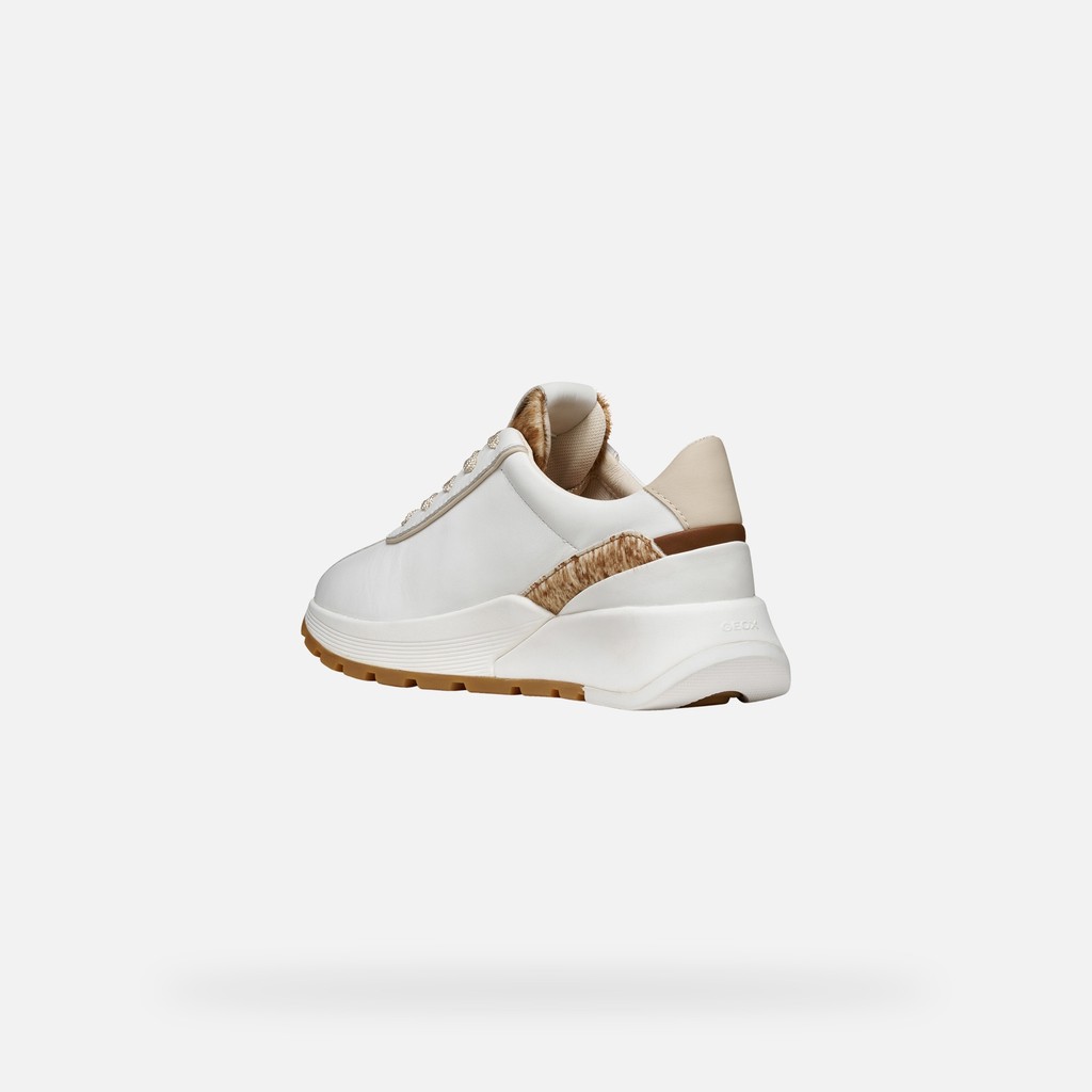 Low top sneakers METROPOLI WOMAN White/Papyrus - image number 3 | GEOX