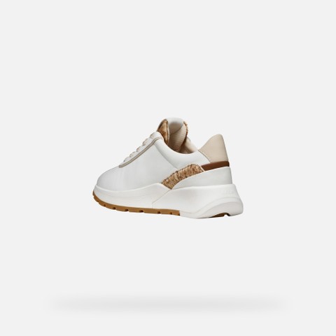 Low top sneakers METROPOLI WOMAN White/Papyrus - image number 3 | GEOX
