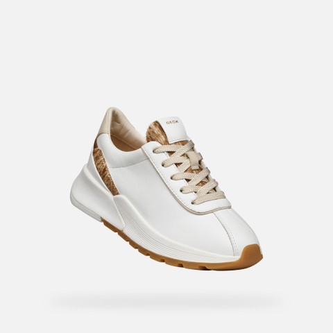 Low top sneakers METROPOLI WOMAN White/Papyrus - image number 4 | GEOX