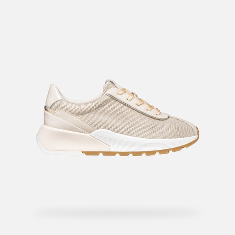 Low top sneakers METROPOLI WOMAN Papyrus/Light Grey - image number 1 | GEOX