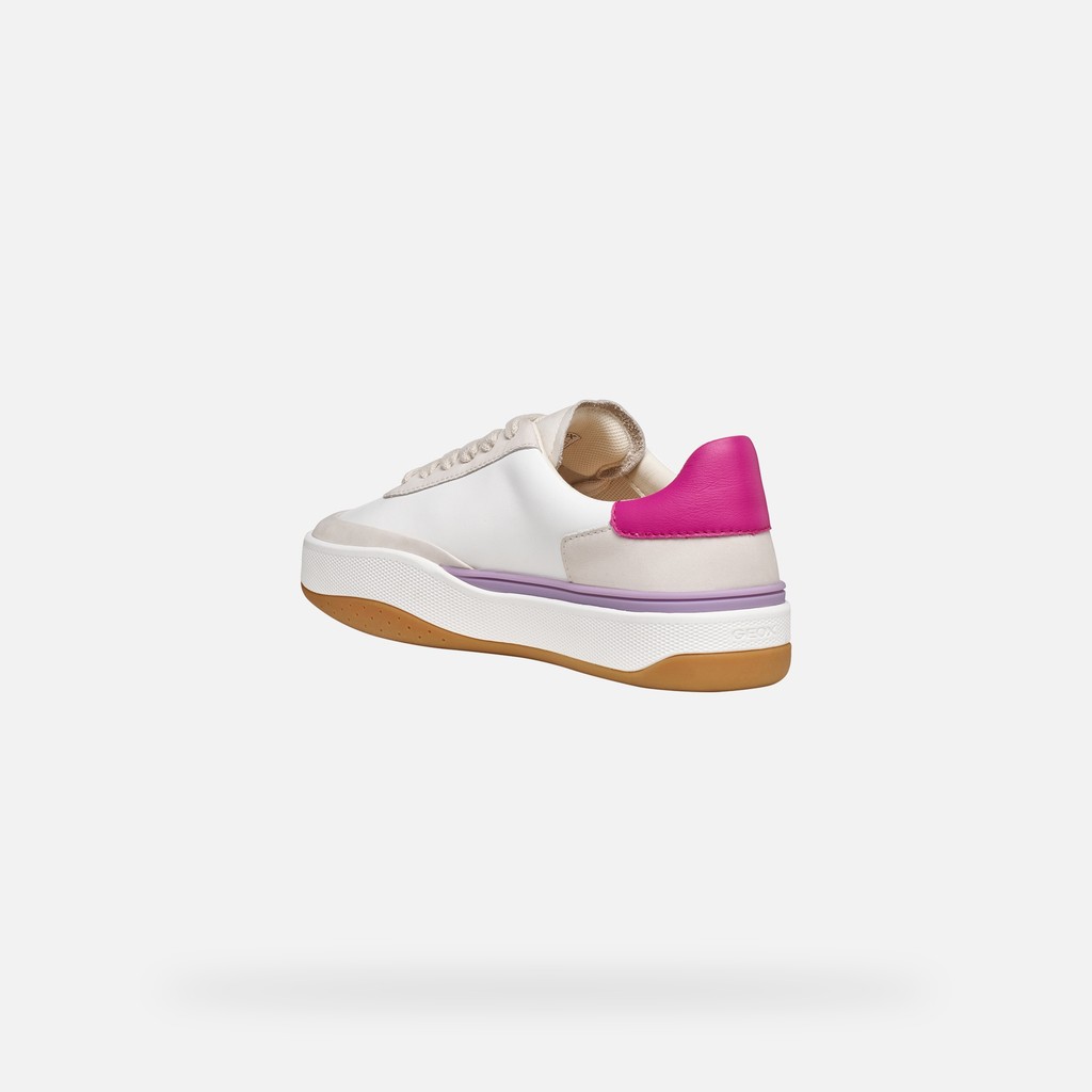 Low top sneakers DYNAMIA WOMAN White/Cyclamen - image number 3 | GEOX