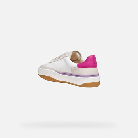 Low top sneakers DYNAMIA WOMAN White/Cyclamen - image number 3 | GEOX