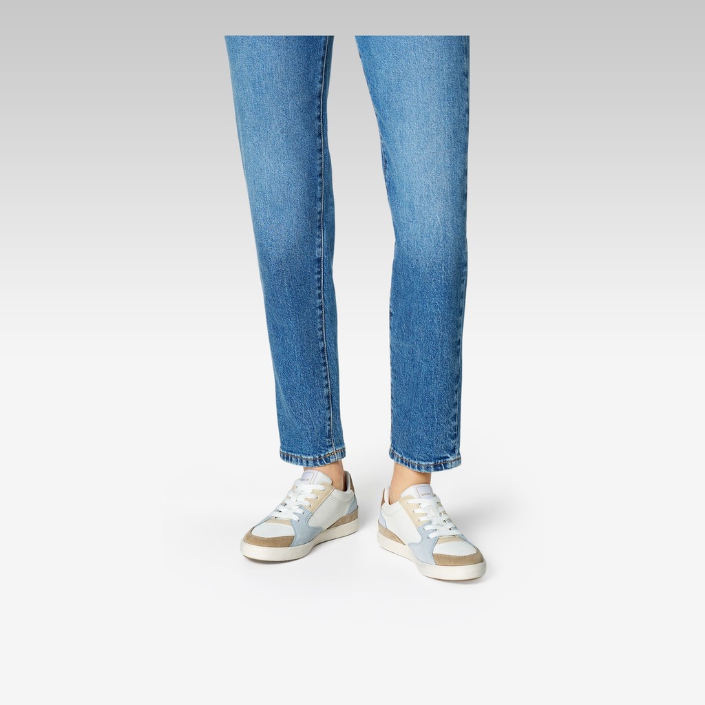 Low top sneakers BLOMIEE WOMAN White/Crystal - image number 1 | GEOX