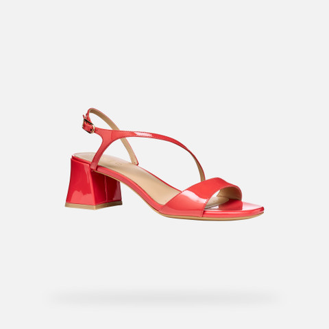 Medium-heeled sandals NEW ERAKLIA 50 T01 WOMAN Coral - image number 2 | GEOX