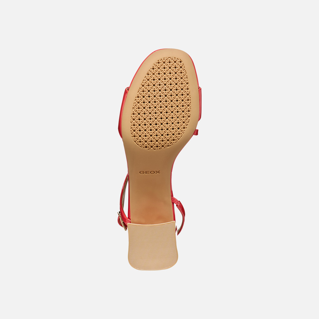 Medium-heeled sandals NEW ERAKLIA 50 T01 WOMAN Coral - image number 6 | GEOX