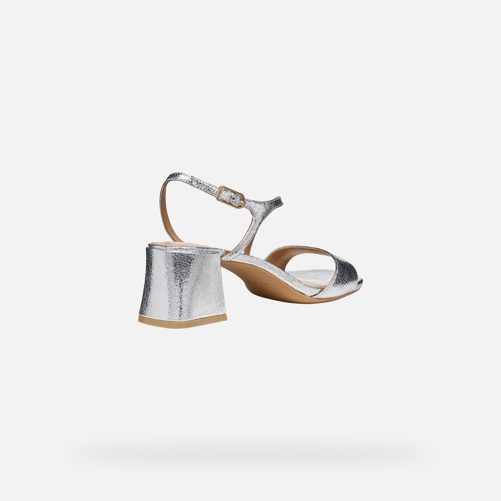 Medium-heeled sandals NEW ERAKLIA 50 T01 WOMAN Silver - image number 4 | GEOX