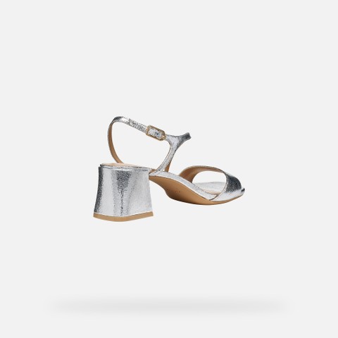 Medium-heeled sandals NEW ERAKLIA 50 T01 WOMAN Silver - image number 4 | GEOX