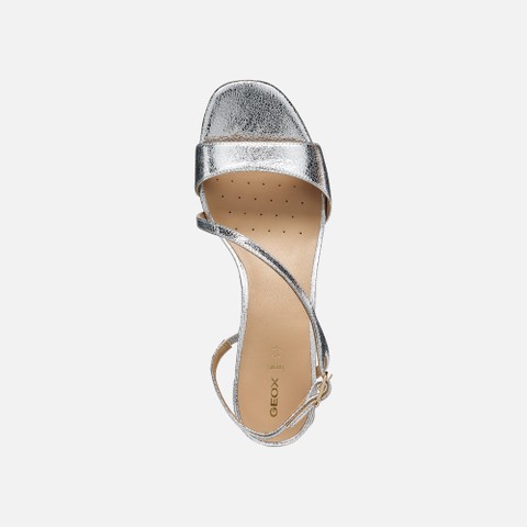 Medium-heeled sandals NEW ERAKLIA 50 T01 WOMAN Silver - image number 5 | GEOX