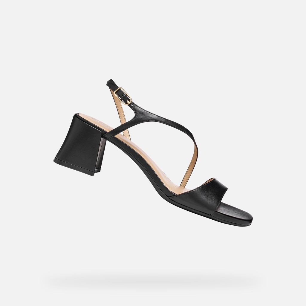 Medium-heeled sandals NEW ERAKLIA 50 T01 WOMAN Black - image number 0 | GEOX