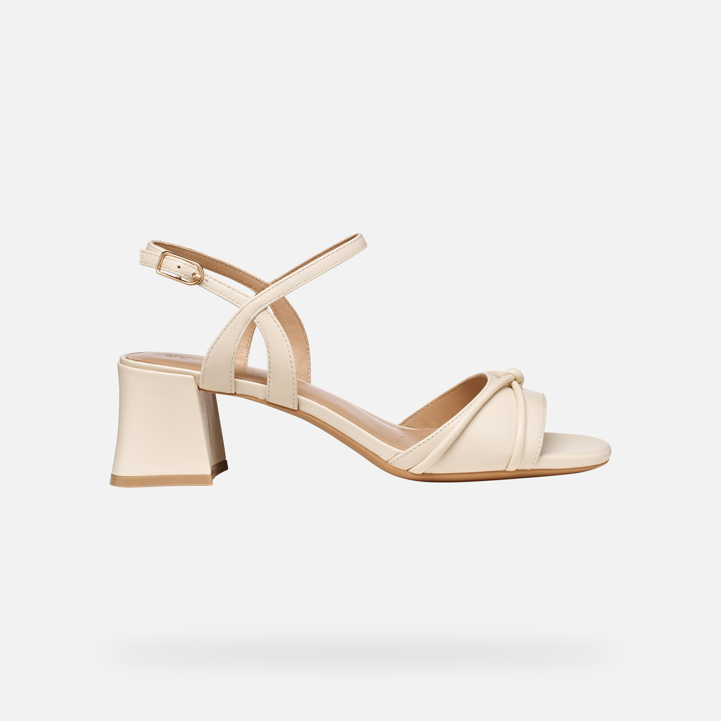 Medium-heeled sandals NEW ERAKLIA 50 T01 WOMAN Papyrus - image number 1 | GEOX