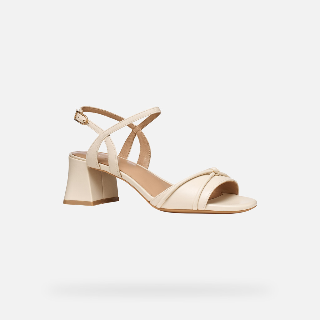 Medium-heeled sandals NEW ERAKLIA 50 T01 WOMAN Papyrus - image number 2 | GEOX