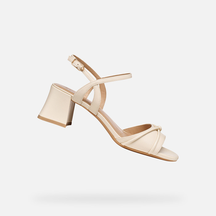 Medium-heeled sandals NEW ERAKLIA 50 T01 WOMAN Papyrus | GEOX