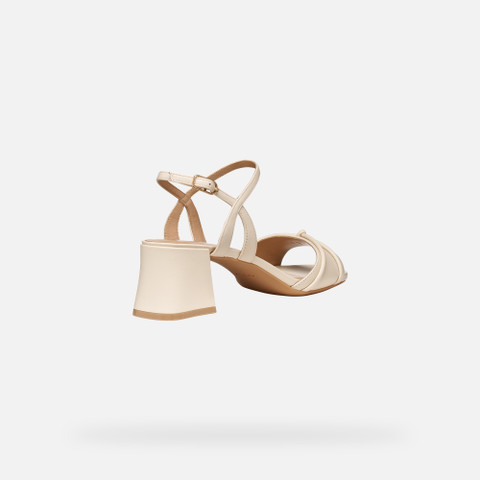 Medium-heeled sandals NEW ERAKLIA 50 T01 WOMAN Papyrus - image number 4 | GEOX