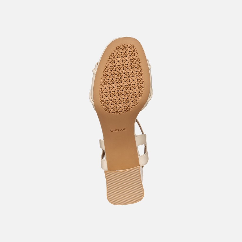 Medium-heeled sandals NEW ERAKLIA 50 T01 WOMAN Papyrus - image number 6 | GEOX