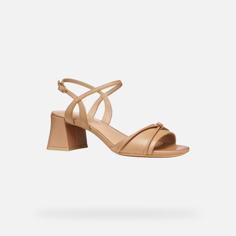 Medium-heeled sandals NEW ERAKLIA 50 T01 WOMAN Beige - image number 2 | GEOX