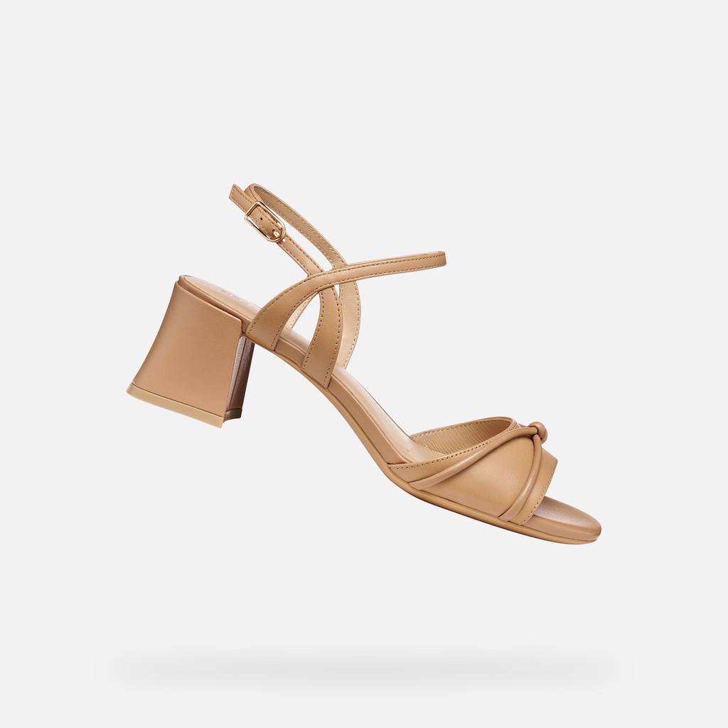 Medium-heeled sandals NEW ERAKLIA 50 T01 WOMAN Beige - image number 0 | GEOX