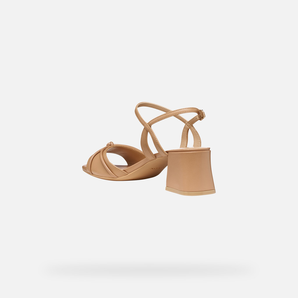 Medium-heeled sandals NEW ERAKLIA 50 T01 WOMAN Beige - image number 3 | GEOX