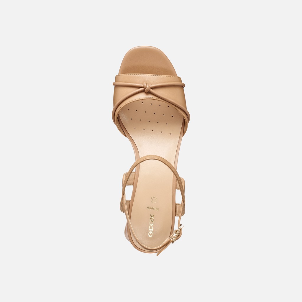 Medium-heeled sandals NEW ERAKLIA 50 T01 WOMAN Beige - image number 5 | GEOX