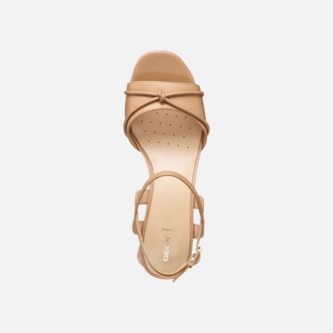 Medium-heeled sandals NEW ERAKLIA 50 T01 WOMAN Beige - image number 5 | GEOX
