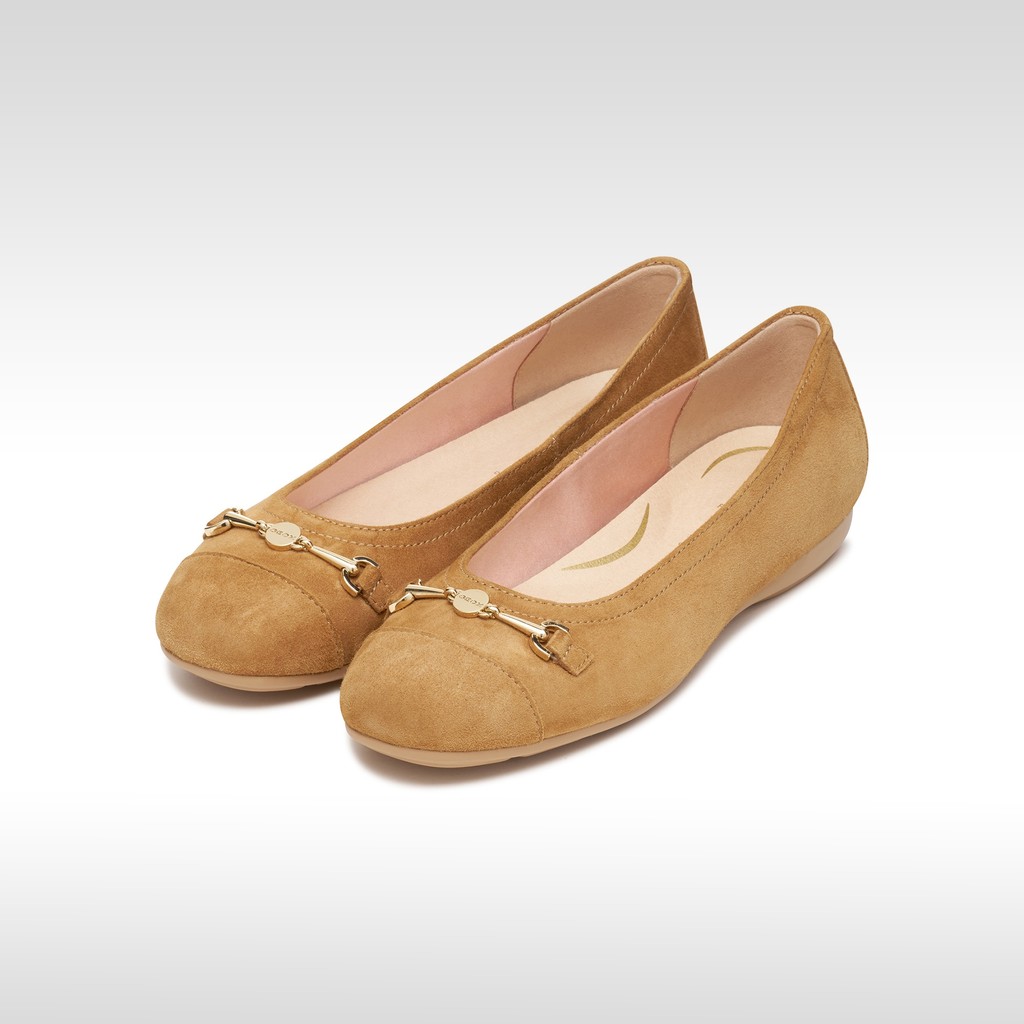 Suede ballerina pumps ANNYTAH WOMAN Cognac - image number 2 | GEOX