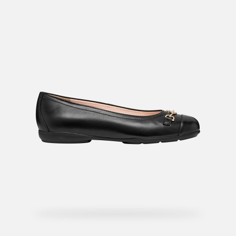 Leather ballerina flats ANNYTAH WOMAN Black - image number 1 | GEOX