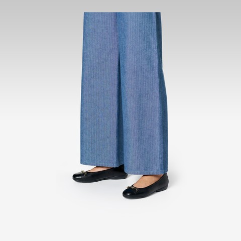 Leather ballerina flats ANNYTAH WOMAN Black - image number 1 | GEOX