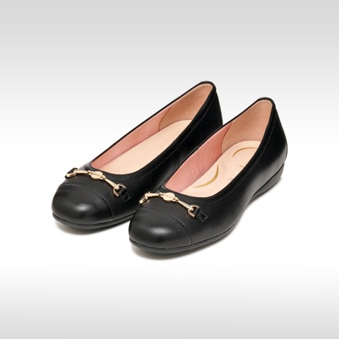Leather ballerina flats ANNYTAH WOMAN Black - image number 2 | GEOX