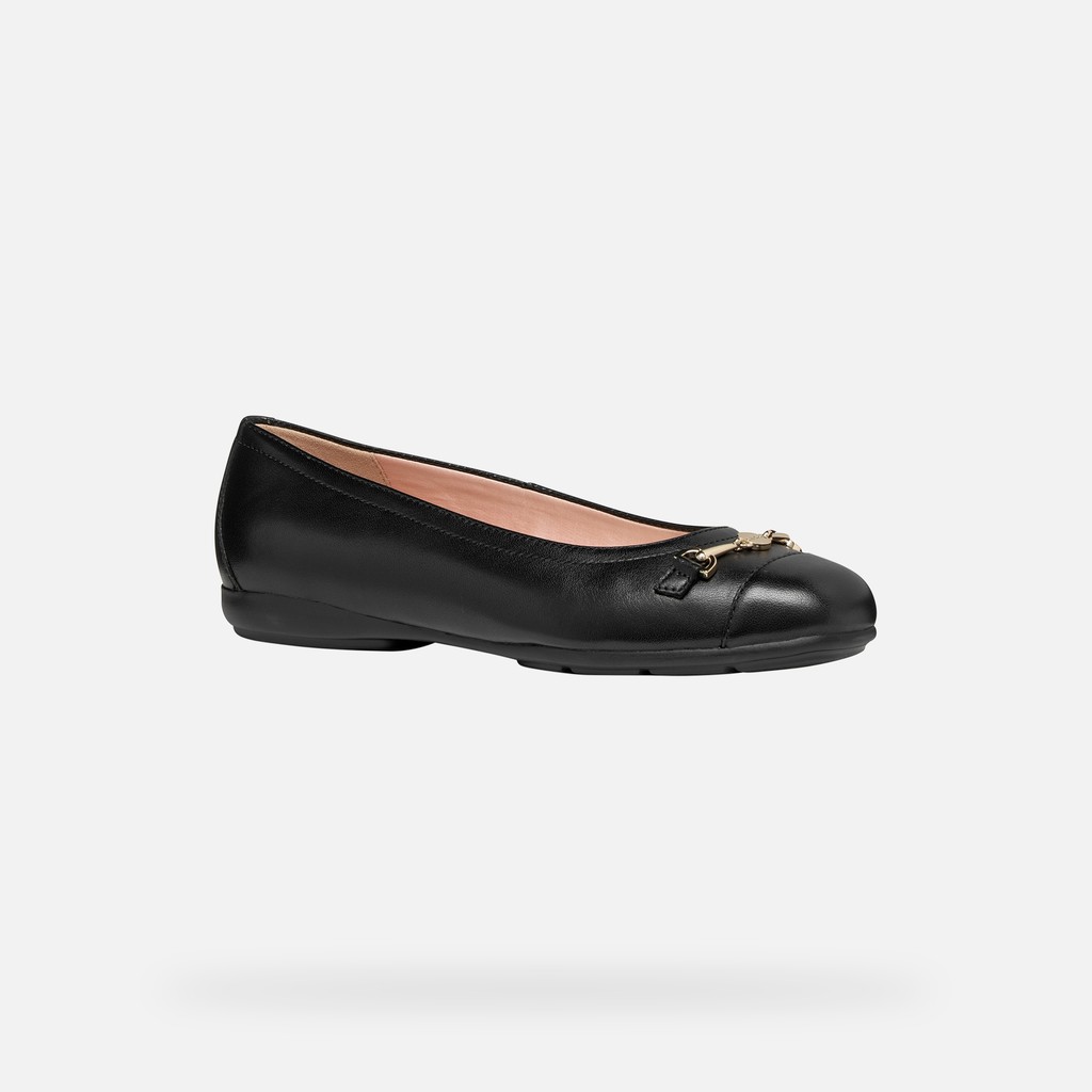 Leather ballerina flats ANNYTAH WOMAN Black - image number 2 | GEOX
