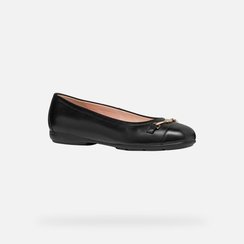 Leather ballerina flats ANNYTAH WOMAN Black - image number 2 | GEOX