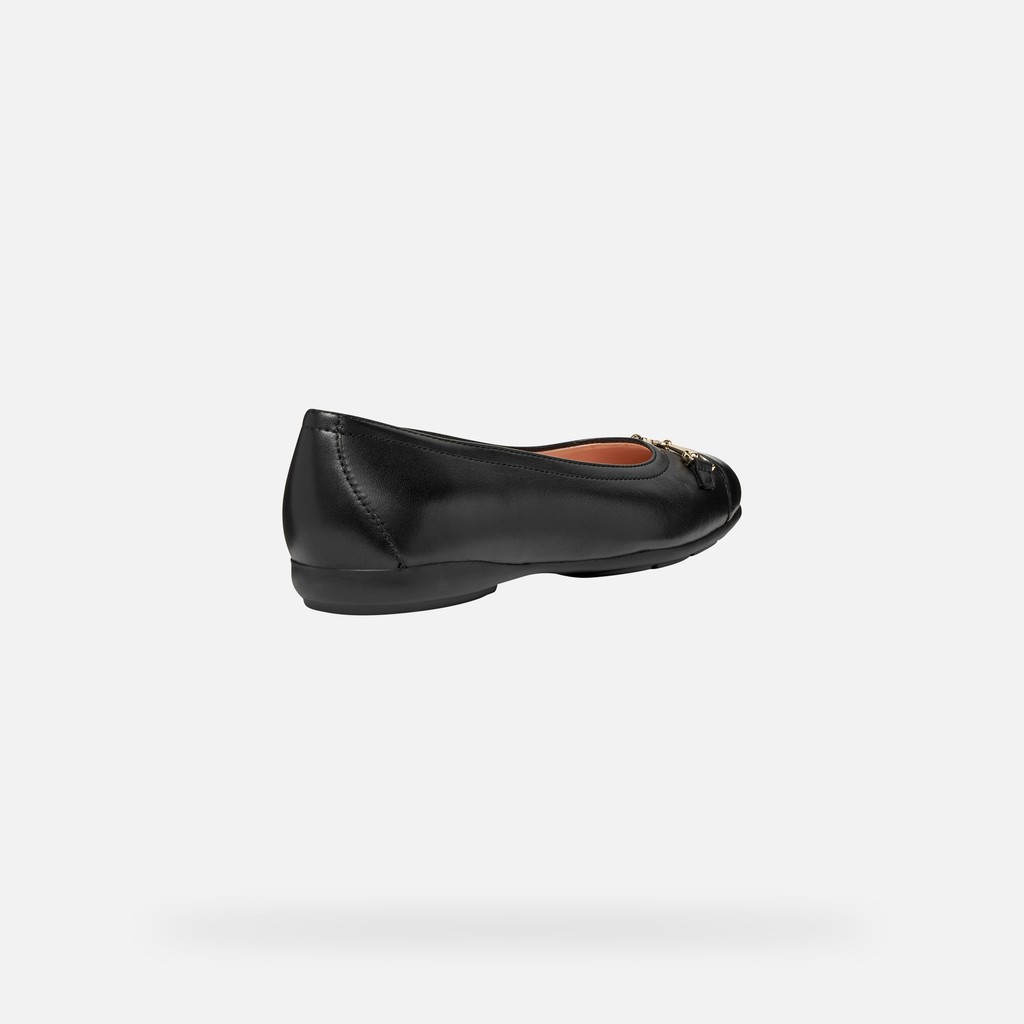 Leather ballerina flats ANNYTAH WOMAN Black - image number 4 | GEOX