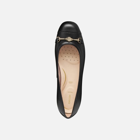 Leather ballerina flats ANNYTAH WOMAN Black - image number 5 | GEOX