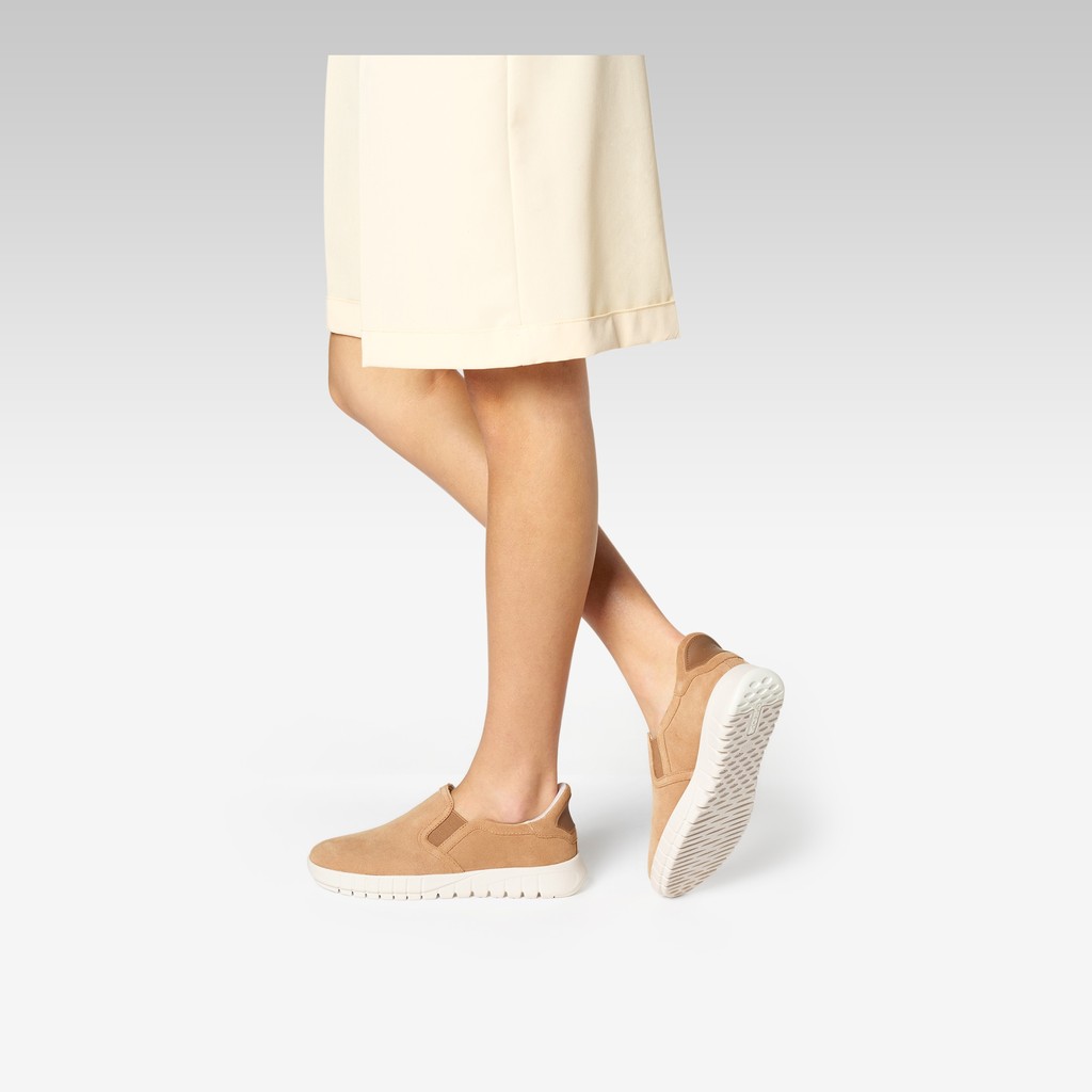 Slip in sneakers FLEXTRIDE PLUS WOMAN Beige - image number 1 | GEOX