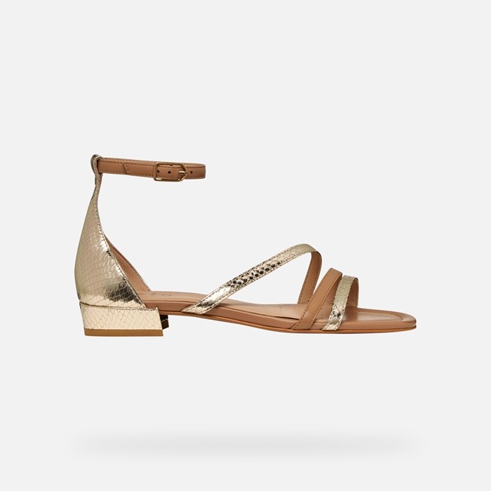 Low-heel sandals NEW ERAKLIA 15 WOMAN Light Gold/Beige | GEOX