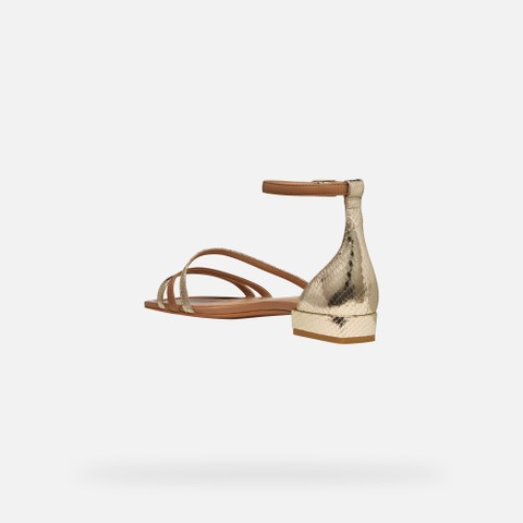 Low-heel sandals NEW ERAKLIA 15 WOMAN Light Gold/Beige - image number 3 | GEOX