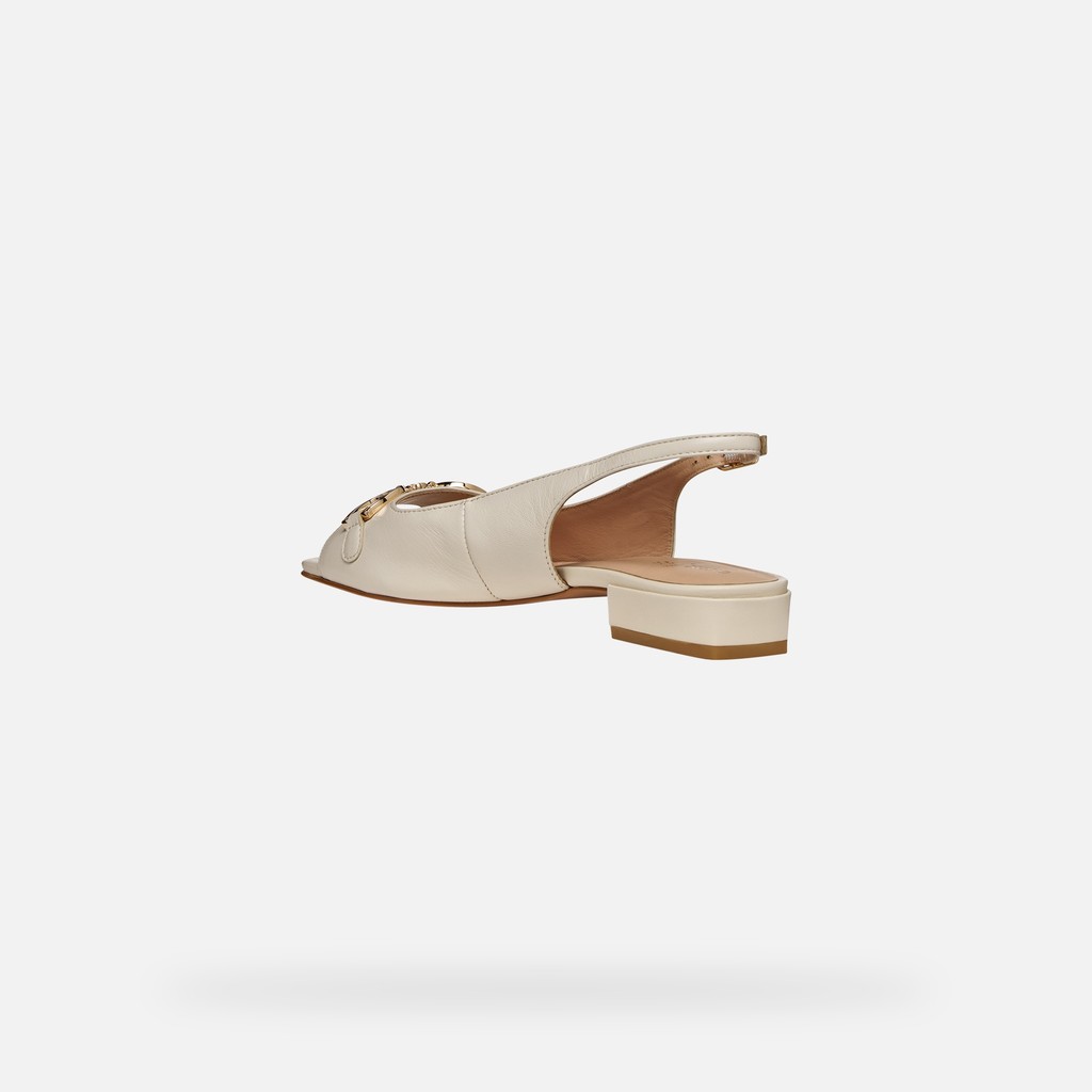 Slingbacks with low heels NEW ERAKLIA 15 WOMAN Papyrus - image number 3 | GEOX