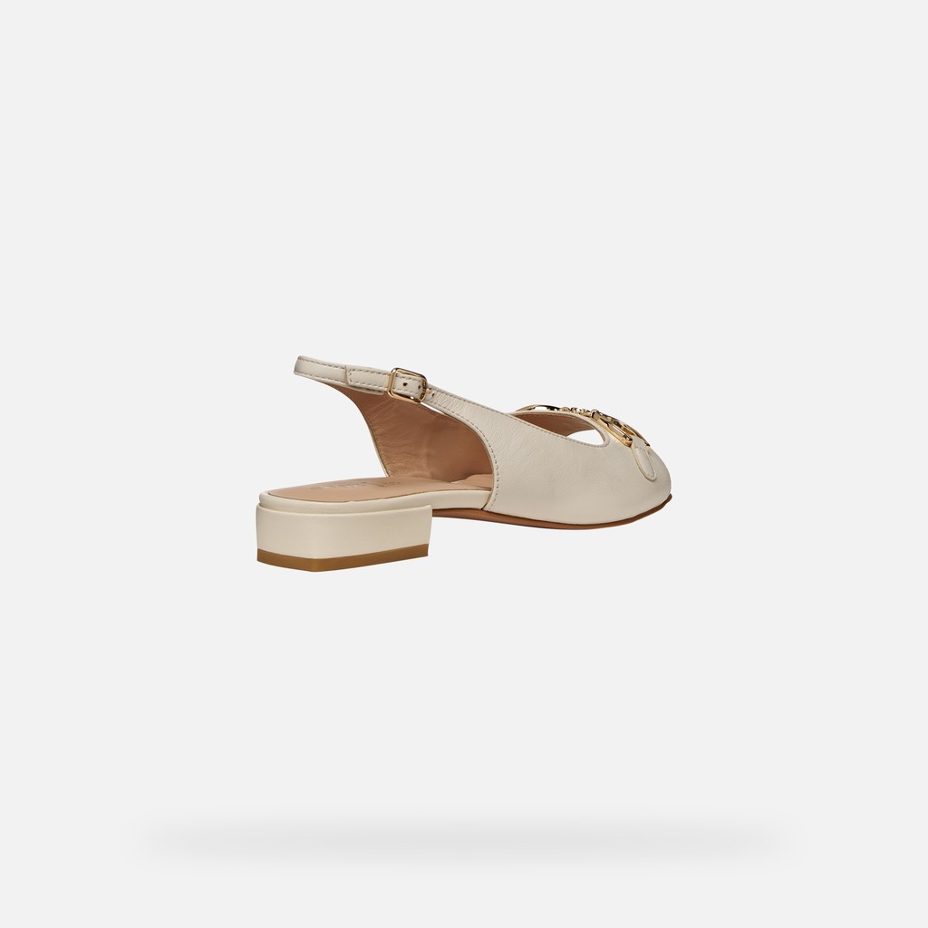 Slingbacks with low heels NEW ERAKLIA 15 WOMAN Papyrus - image number 4 | GEOX